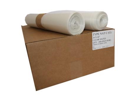 WHITE BIN LINERS 430X790X1200MM75MU X100